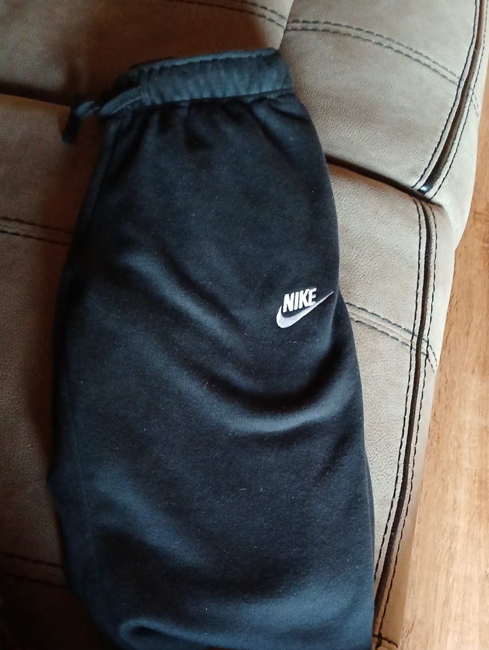 Nike Womens Black Jogger Sweatpants with White Swoosh